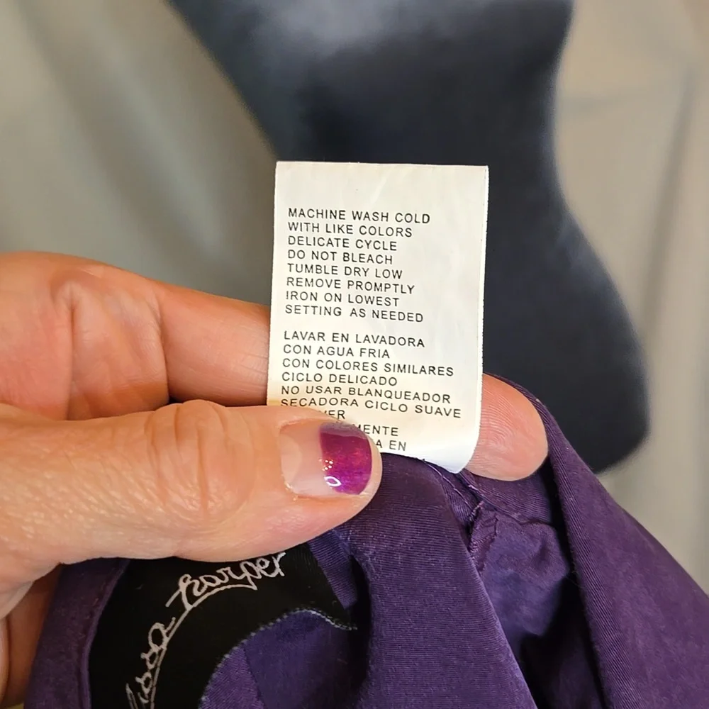 NWT Vintage 90s Purple Short Sleeve Button Down Dress Jacket Size 8 Microsuede